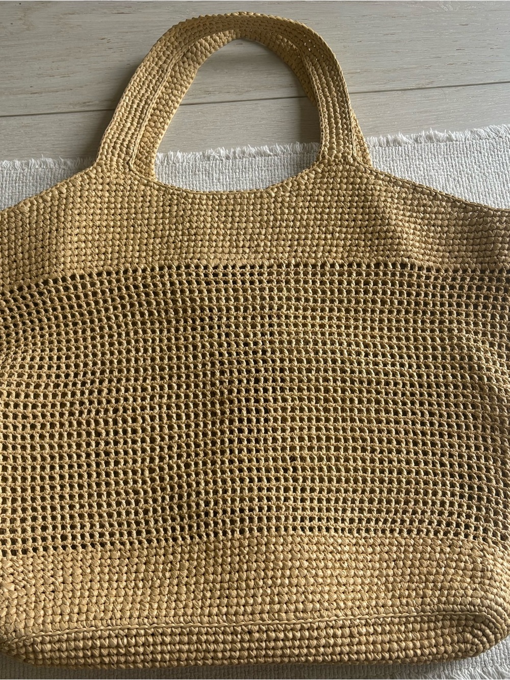 Saint Laurent Natural Raffia Tote with Gold YSL Logo - Picture 6 of 10